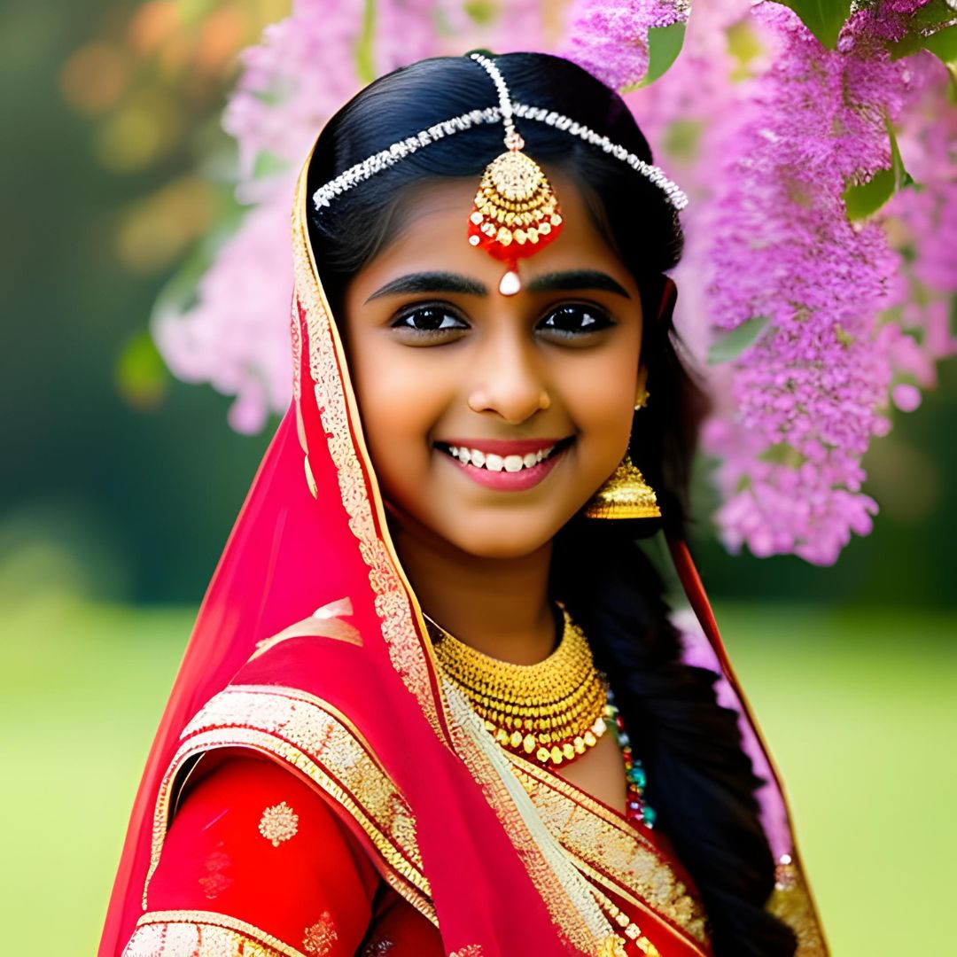 Vibrant Vows: The Gleeful Bride AI image