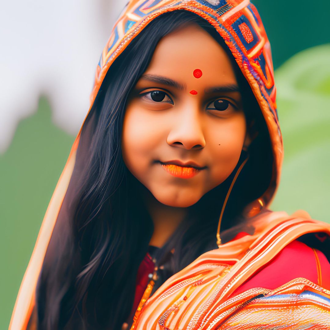 Casual Charm: A Portrait of Vibrancy AI Image
