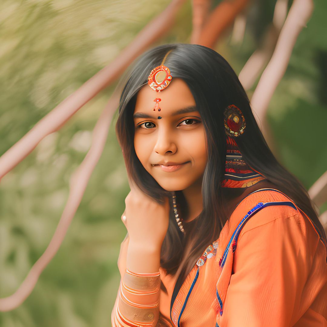 Expressions of Youth: The Smiling Maiden AI image