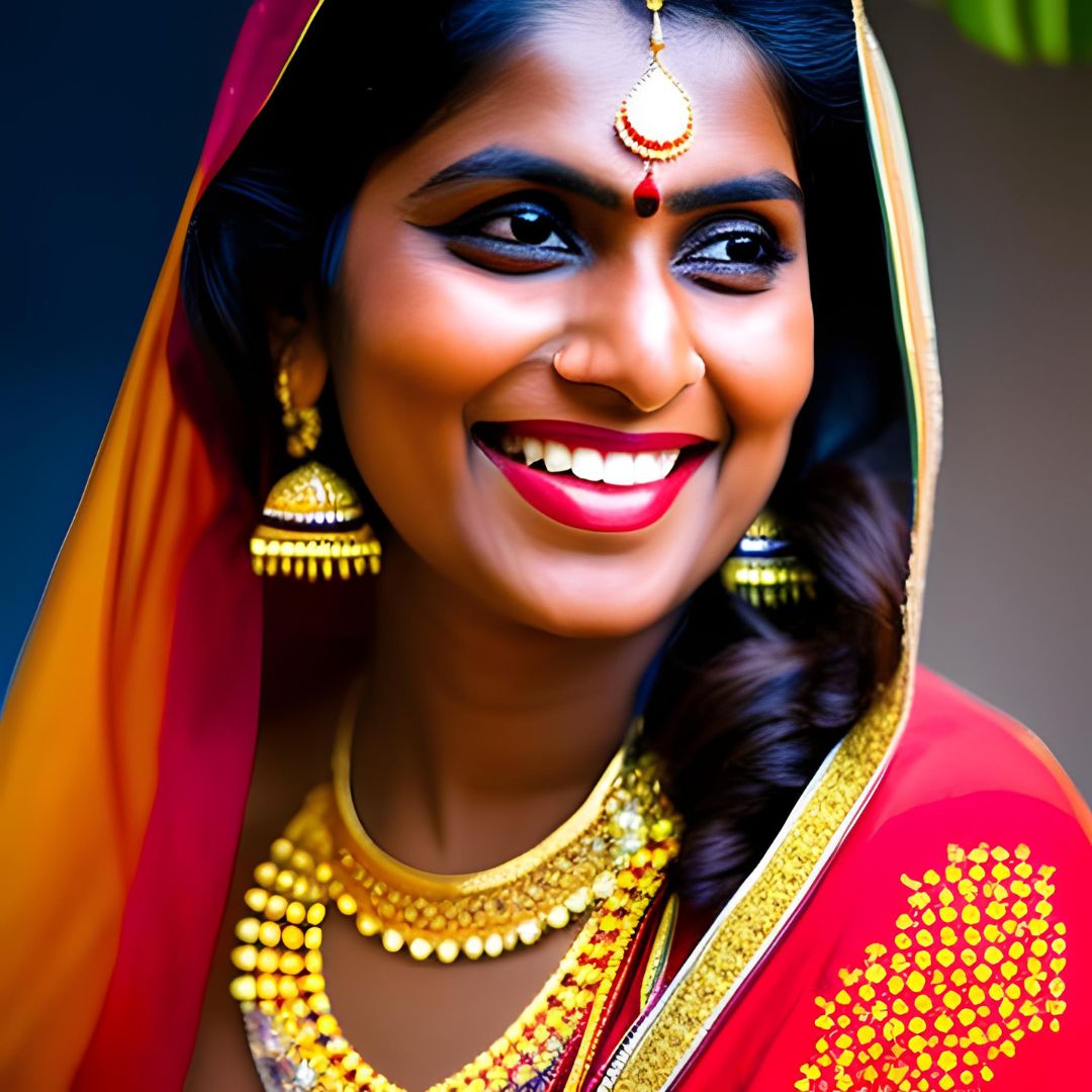 Lehenga Luminescence: A Bride's Joy AI image