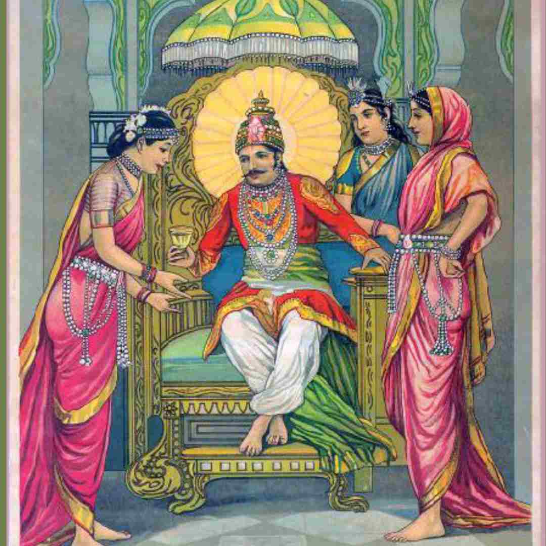 Dasharatha_and__his_wives Raja Ravi Varma - http://www.barodaart.com/oleographs-ramayana.html