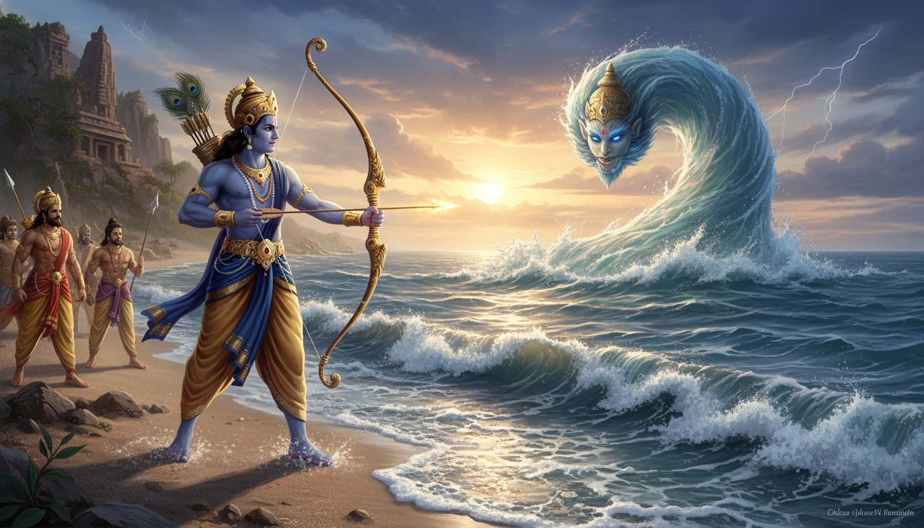 भगवान श्री राम समुद्र तट पर - विजया एकादशी का महत्व
