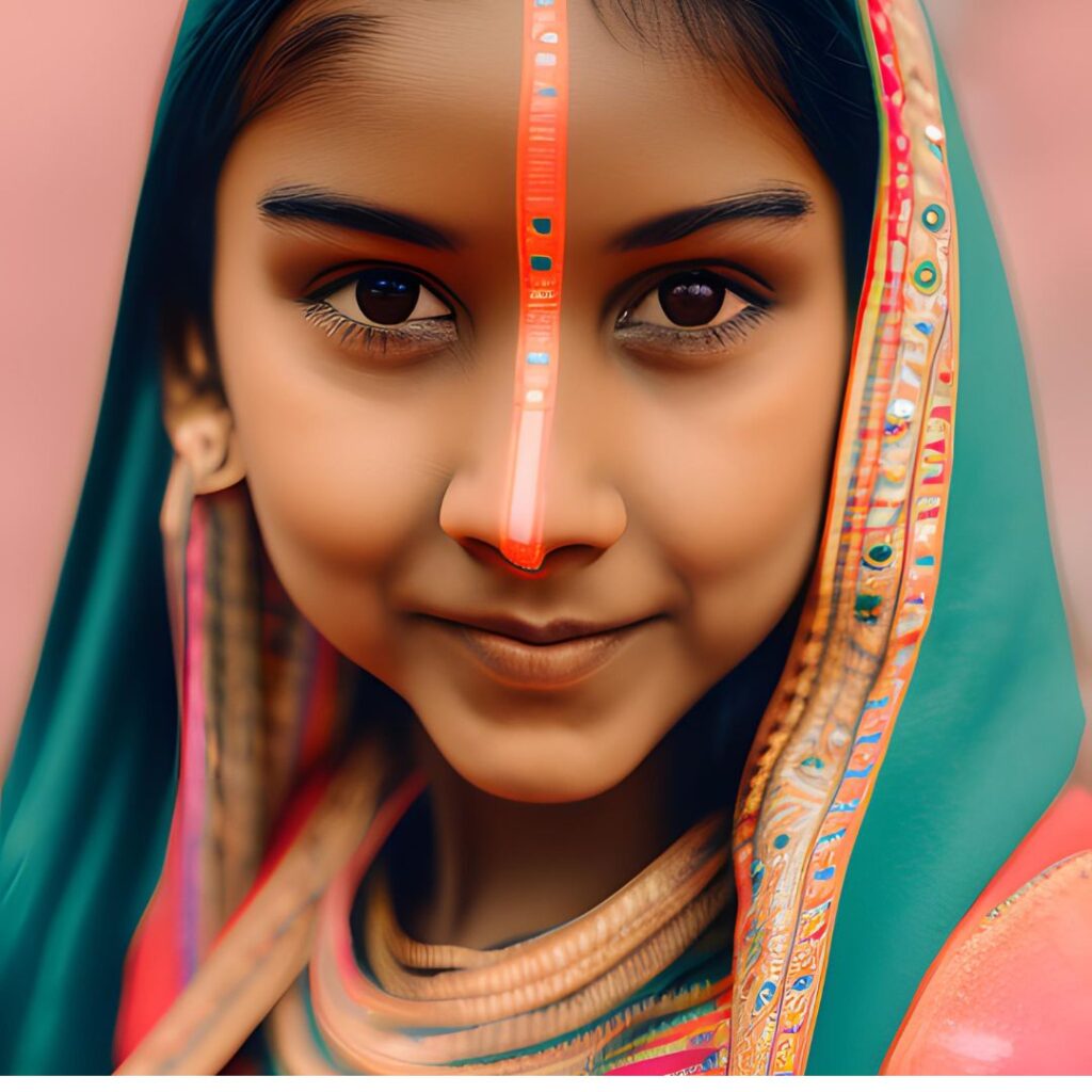 Joyful Gaze: The Spirit of Modern India AI Portraits: Capturing India's Diverse Beauty image