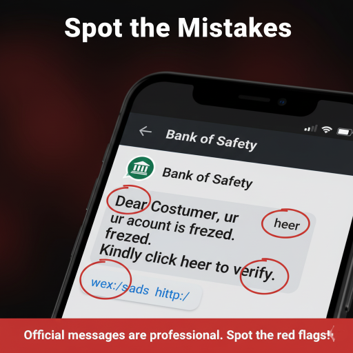 Spelling mistakes in scam message