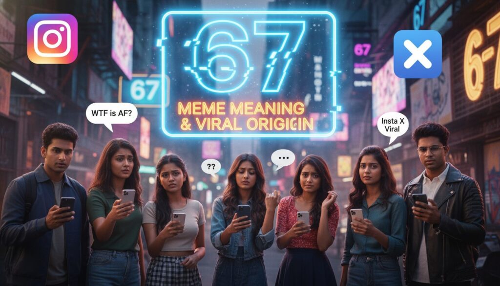 Collage of rapper Skrilla, NBA player LaMelo Ball, and a viral meme template showing the number 67 with a confusion gesture.