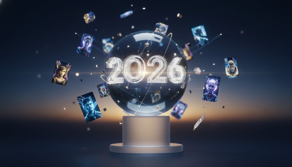Futuristic smartphone displaying a hologram of Happy New Year 2026 with Indian cultural elements