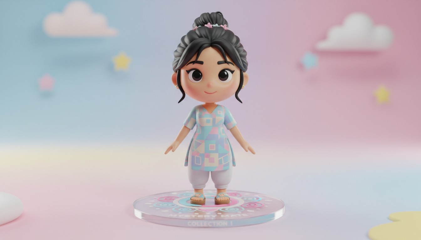 Nano Banana style 3D figurine of Indian girl