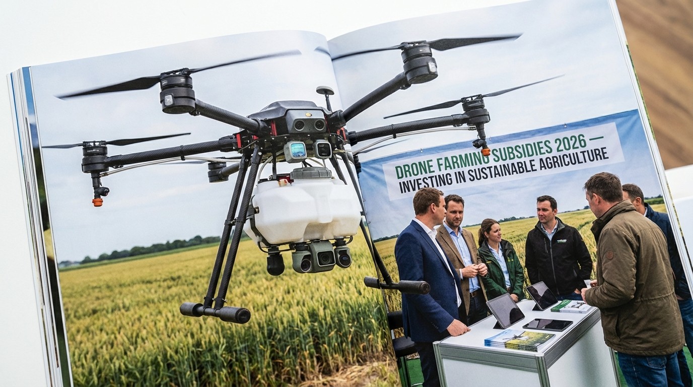 Indian farmer using agriculture drone in the field for pesticide spraying 2026