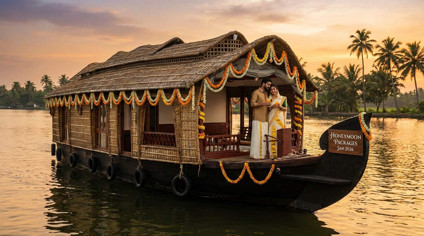 A romantic couple enjoying a sunset on a beach in January 2026