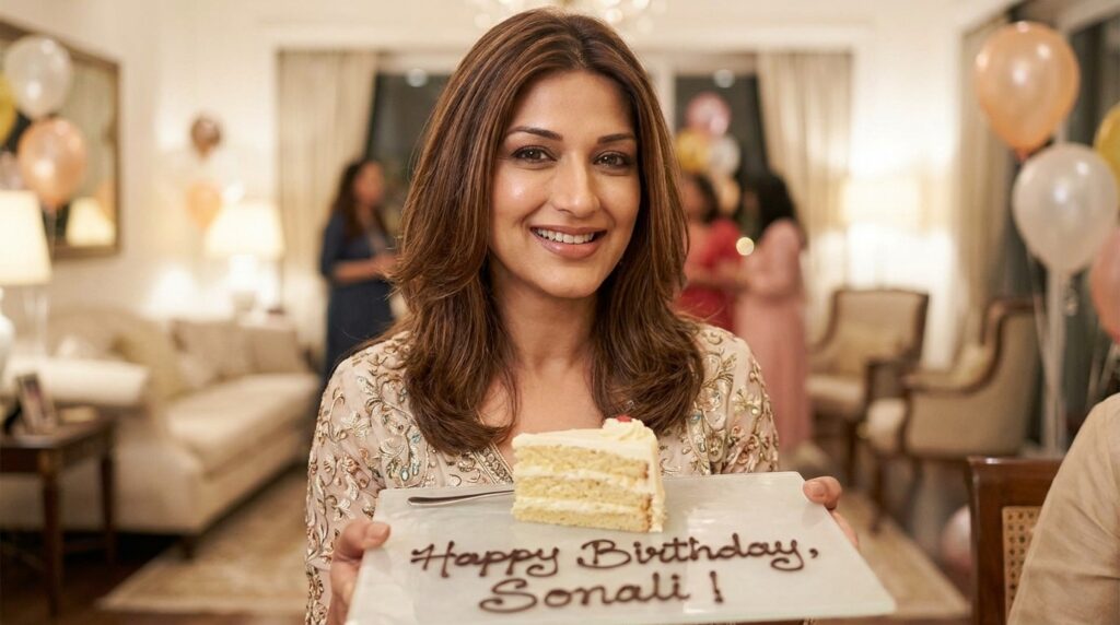 Sonali Bendre smiling gracefully at an event