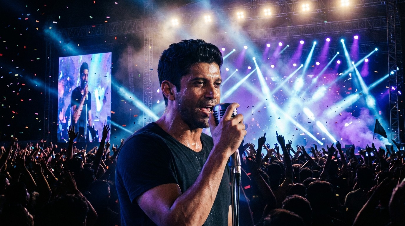 Farhan Akhtar performing at Farhan Live Concert 2026