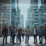 A professional working with AI tools in a modern Indian office setting, representing non-coding AI jobs.