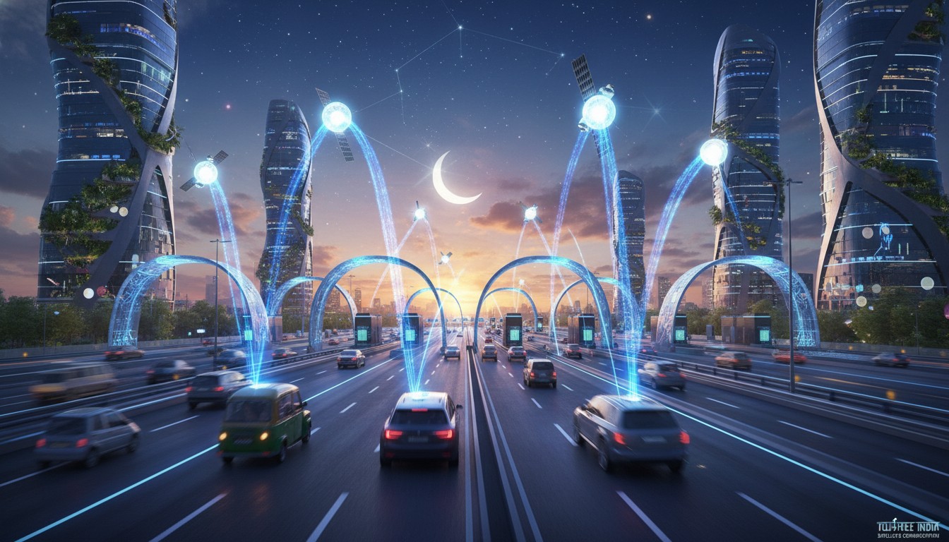 Satellite tracking cars on Indian Highway for Toll