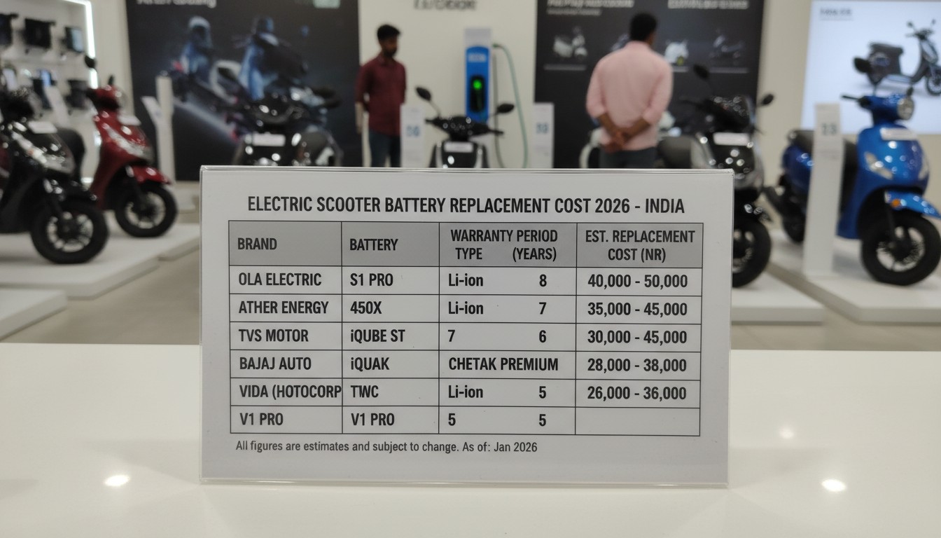 Electric Scooter Battery Replacement Cost 2026 India Price List