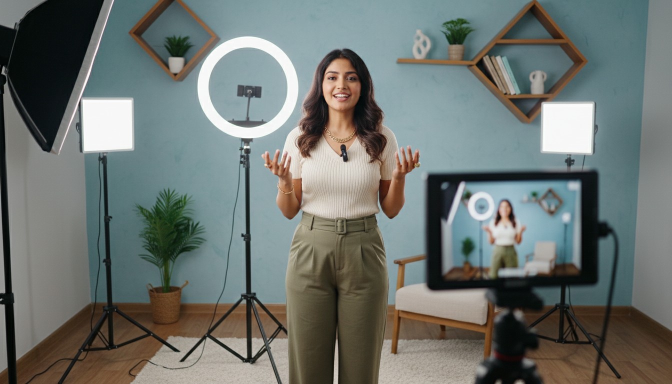 Indian Content Creator Filming Reels
