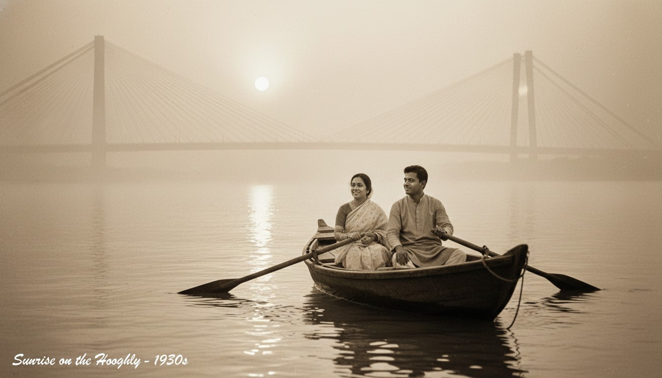 Vintage Bengali Pre-Wedding Shoot at Princep Ghat