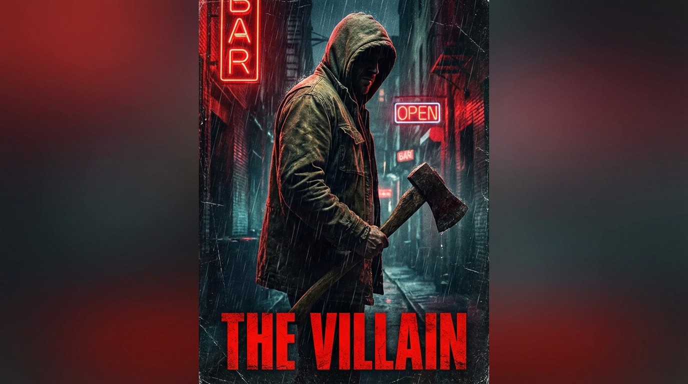 Animal movie style intense action poster with dark theme