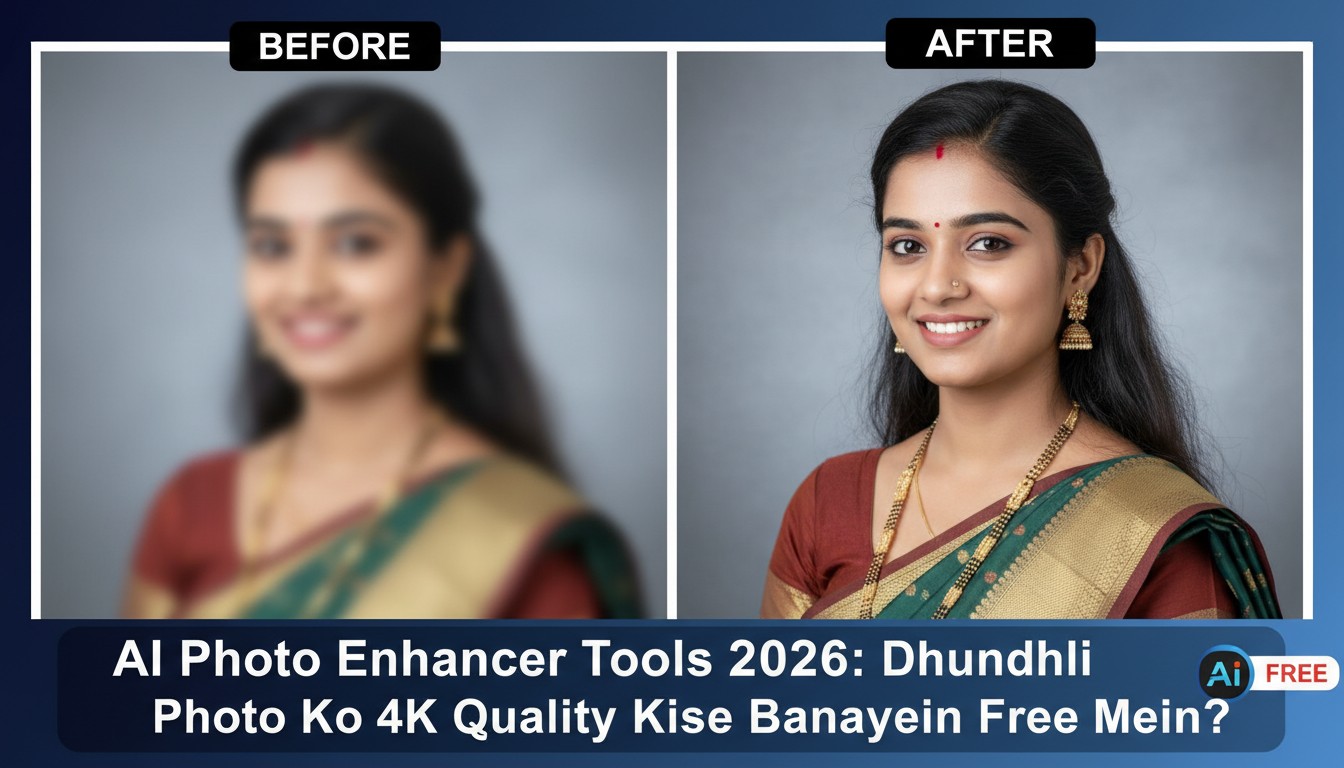 Comparison of a blurry photo versus an AI enhanced sharp photo