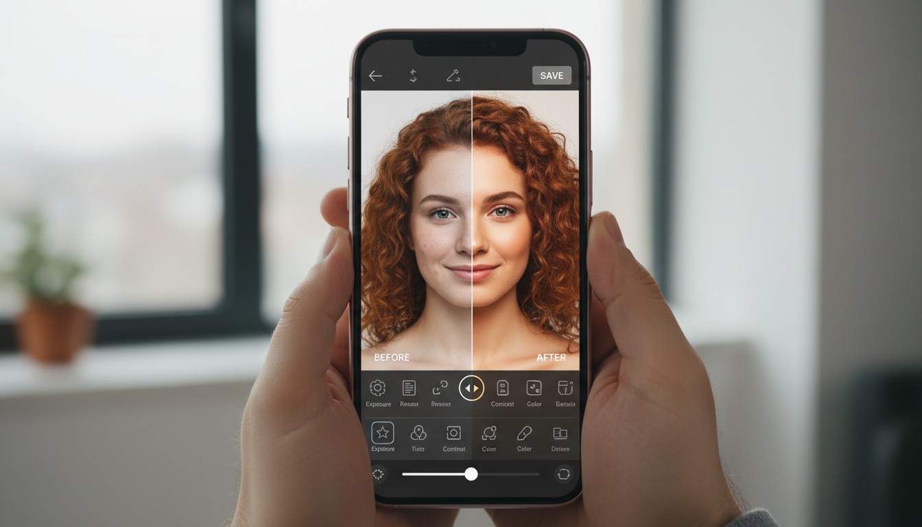 Mobile App Interface for Photo Enhancement