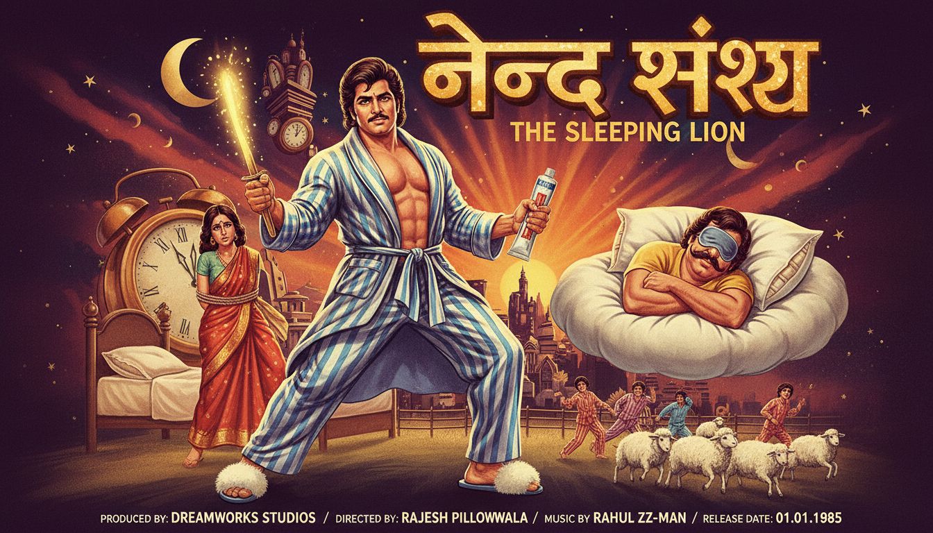 AI generated Bollywood movie poster parody for sleep lovers