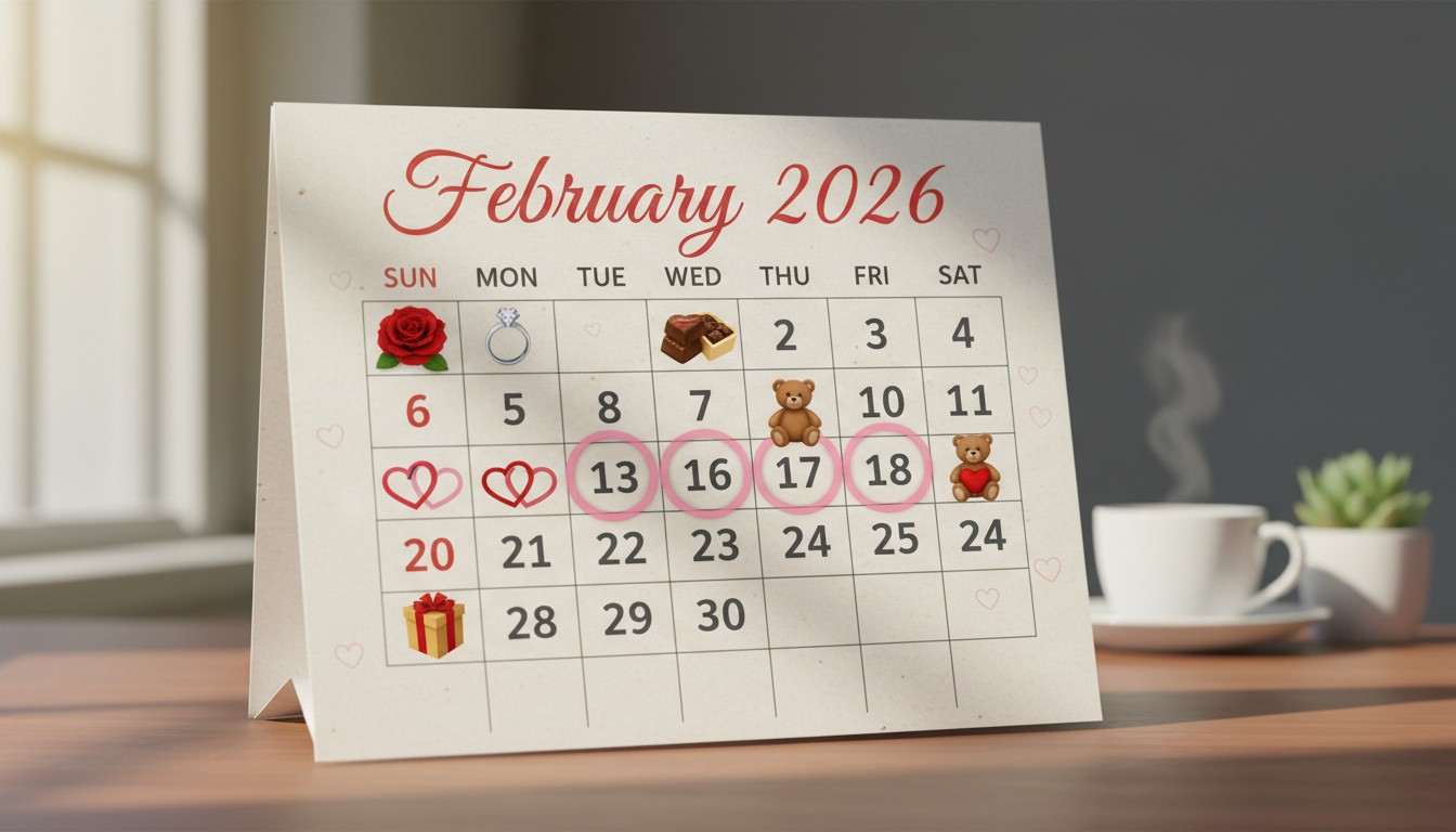 Valentine Week 2026 Calendar Visual